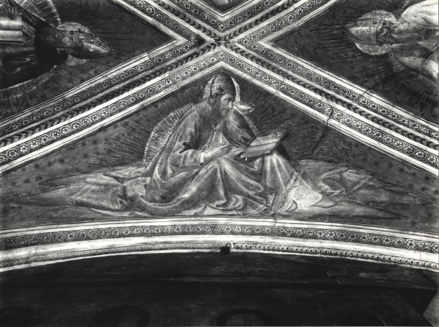 Gabinetto Fotografico della Soprintendenza Speciale per il Patrimonio Storico, Artistico ed Etnoantropologico e per il Polo Museale della città di Firenze — Rosselli Cosimo - sec. XV - San Gregorio Magno — particolare, dopo il restauro del 1935-1936